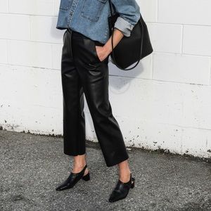 Oak and Fort Vegan Leather Crop Pants NWOT